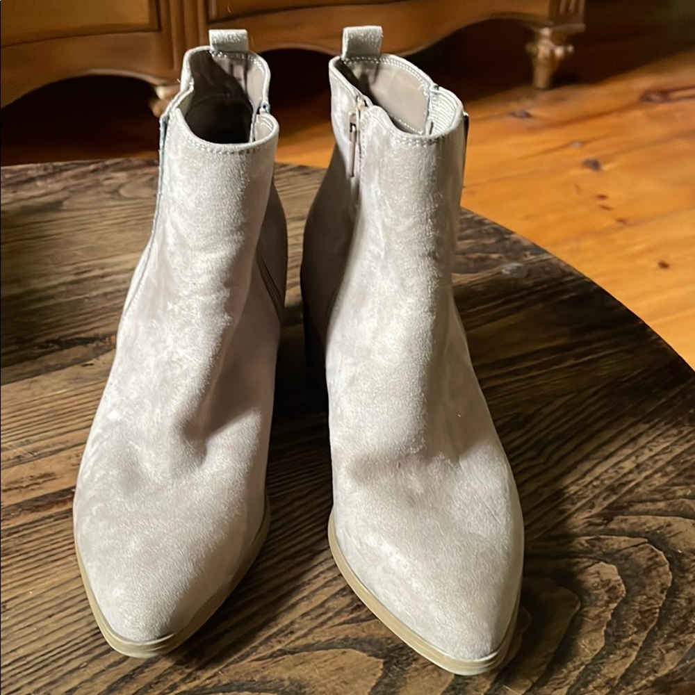 Sun & Stone Elegant Taupe Ankle Boots